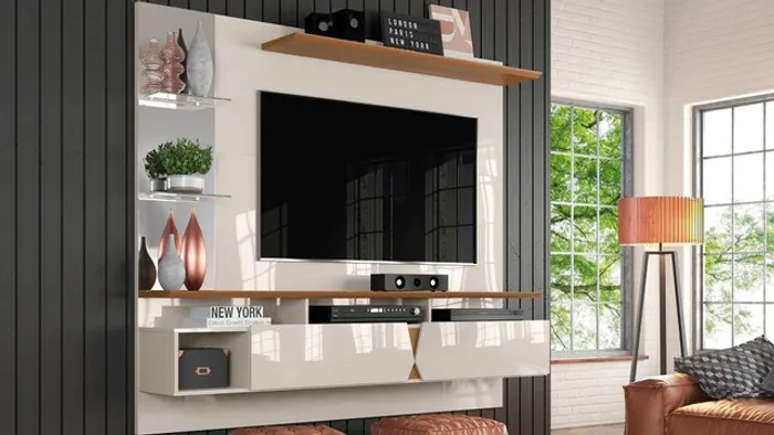 Sala home rack bancada painel 