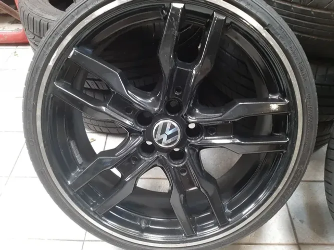 Roda aro 20 Importada estrela RS preta com borda diamantada 5x112 jogo rodas usadas 