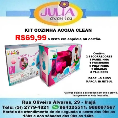 Kit cozinha acqua clean infantil 