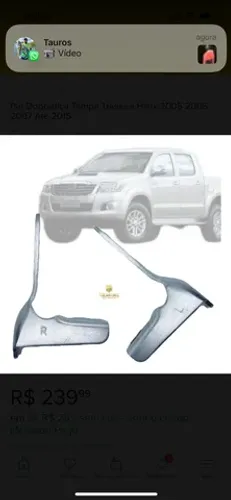 Dobradica tampa traseira cacamba hilux 2016/2023