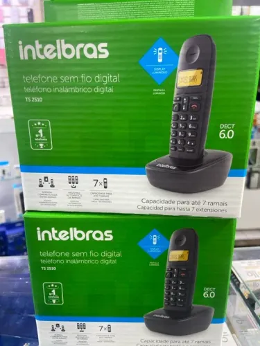 Telefone S/ fio Capacidade até 7 ramais