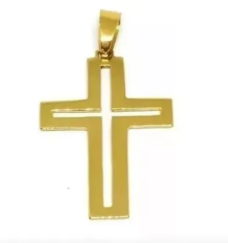 Pingente Cruz Ouro 18 Kilates 4 Gramas 40 mm Maciço