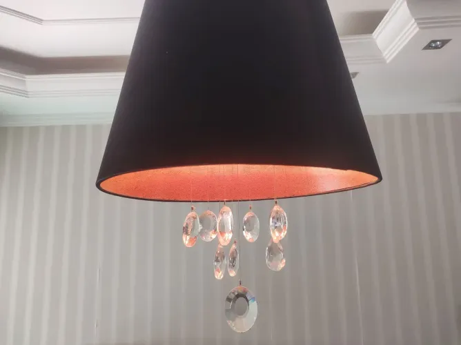Lustre Moderno com Pingentes de Cristal