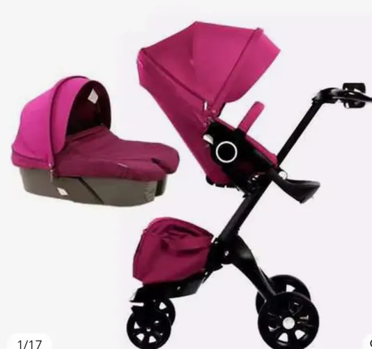 Carrinho de bebê rosa