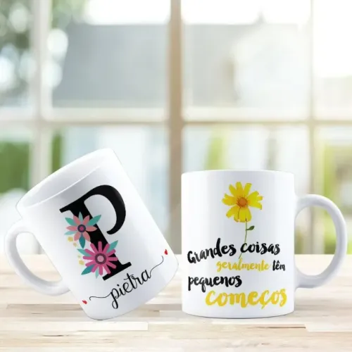Caneca de porcelana inicial