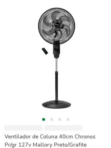 Ventilador de coluna Mallory potente silencioso Air time com controle remoto 110v