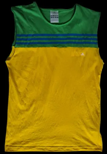 Camiseta Adidas Verde e Amarela regata sem mangas tamanho P