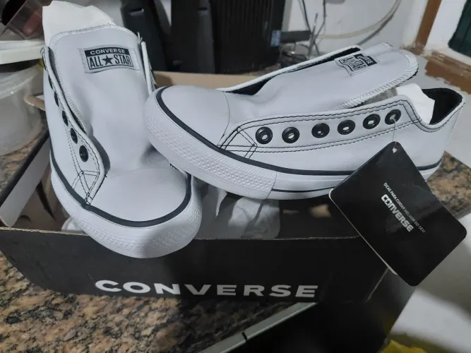 Tênis AllStar Converse Branco Couro - 35 - Novo