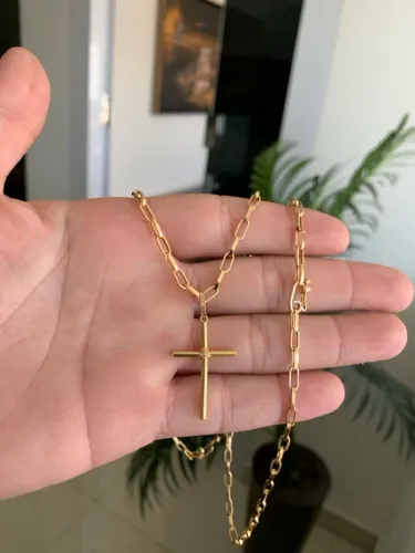 Cordão de Ouro 18k com Cruz