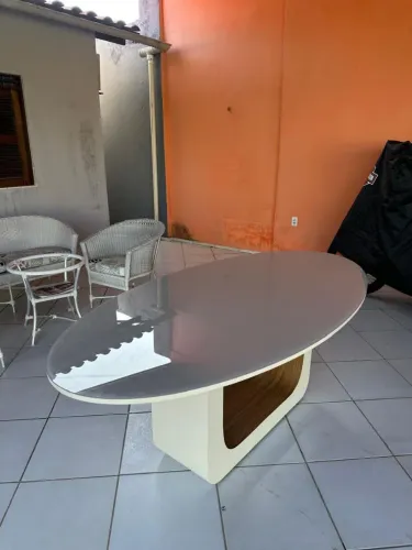 Mesa de jantar oval luxo 