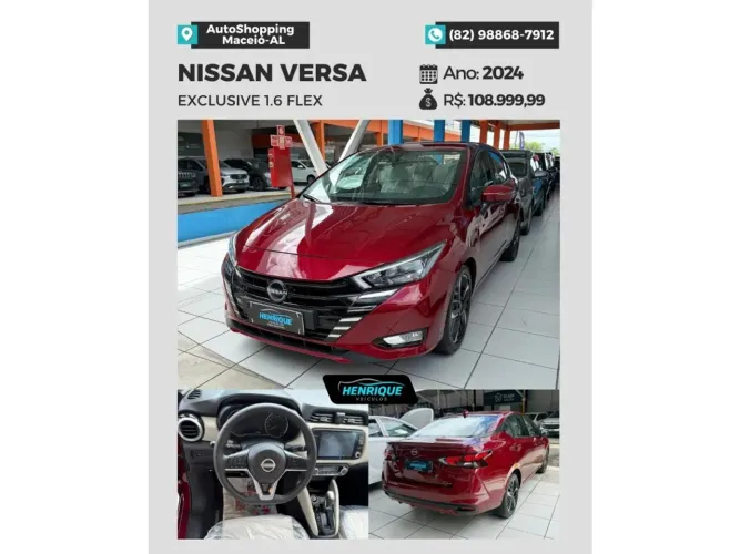 Nissan Versa Exclusive 1.6 16V Flex AUT 2024