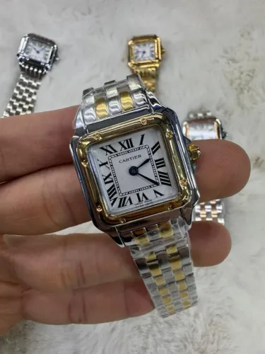 Relógio Estilo Cartier Panthère em Aço Inoxidável 