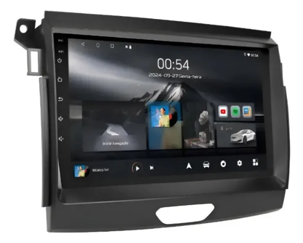 Central Multimídia Octacore 9 Pol. 4Gb/64Gb 4G Carplay/a. auto Ranger XLS 2016 a 2019