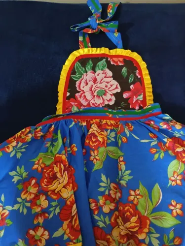 Avental floral colorido
