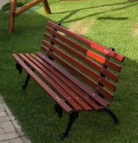 Banco de jardim madeira e alumínio 