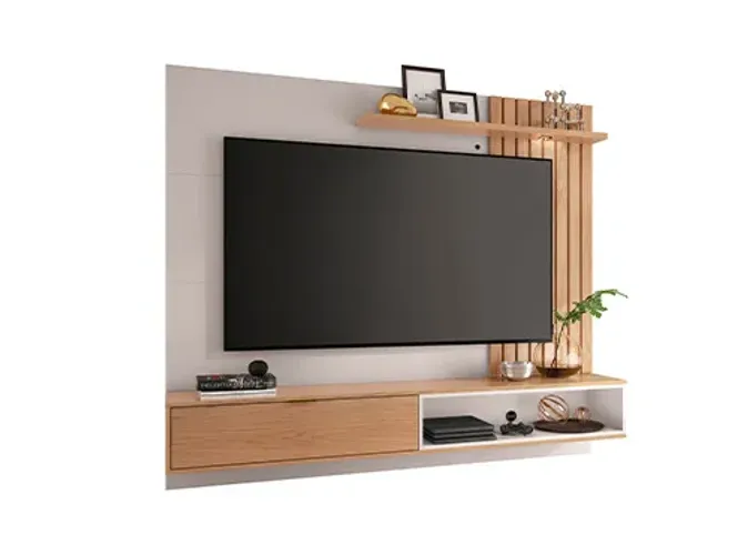 Painel para TV 1,80m Off White/Freijo Colibri a765