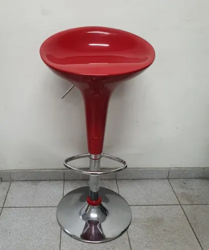 Banqueta Alta Tulipa Com Encosto Baixo Assento Giratória