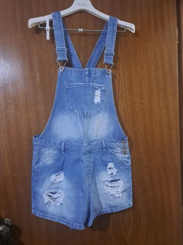 Jardineira macacão Jeans feminino