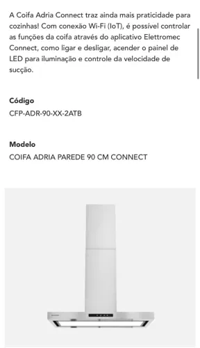 Coifa Eletrommec Adria