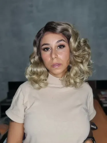 Lace front chanel ondulado loiro fibra futura