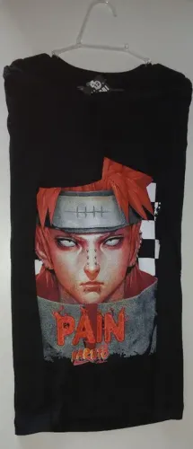 CAMISETA TAMANHO INFANTIL NARUTO 12 ANOS AKATSUKI PAIN LIDER PRETA