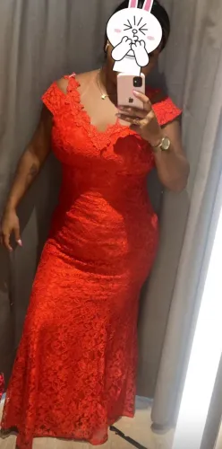 Vestido de renda vermelho para casamento formatura