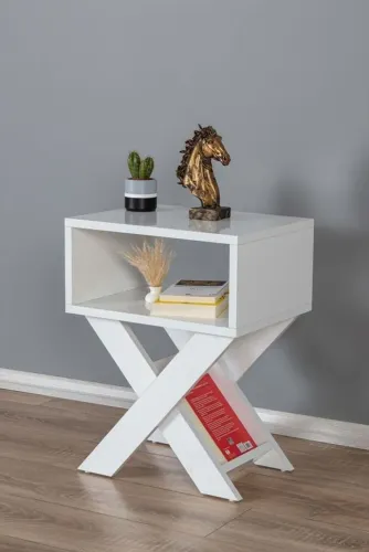 Mesa Cabeceira X Qurato Sala MDF Branco