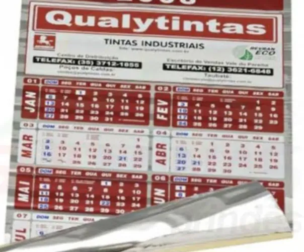 Imprima sua folhinha metalizada. Mão de obra de silk-screen 