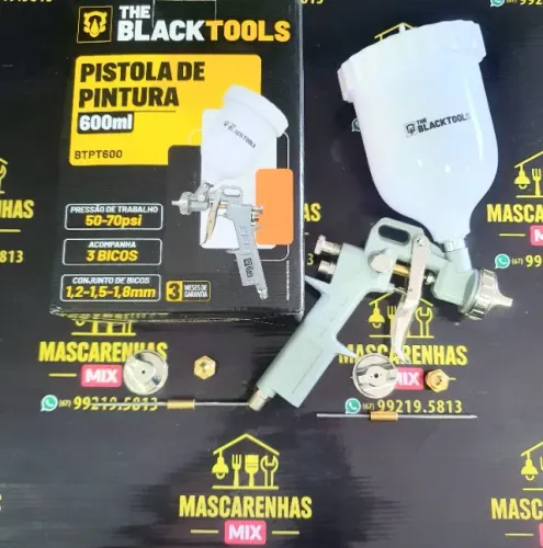 Pistola de Pintura Gravidade 600ml com 3 Bicos Cod:024