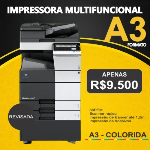 IMPRESSORA MULTIFUNCIONAL COLORIDA - MINOLTA C368 - A3