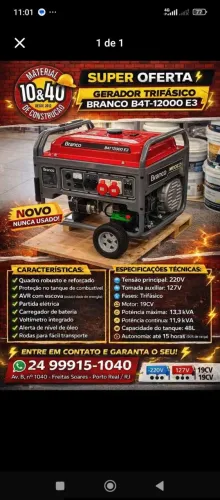 Gerador trifásico branco ( novo )