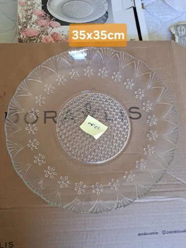 Prato de vidro 35 cm para tortas