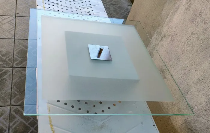 Plafon Sobrepor Aço-Vidro P/Sala/cozinha 45x45