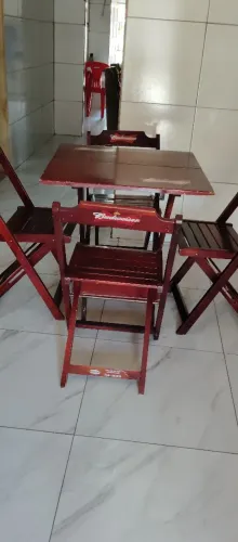 Conjunto de mesa madeira Budweiser original usado em bom estado de conservação.