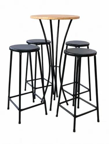 Conjunto mesa bistrô com 4 bancos