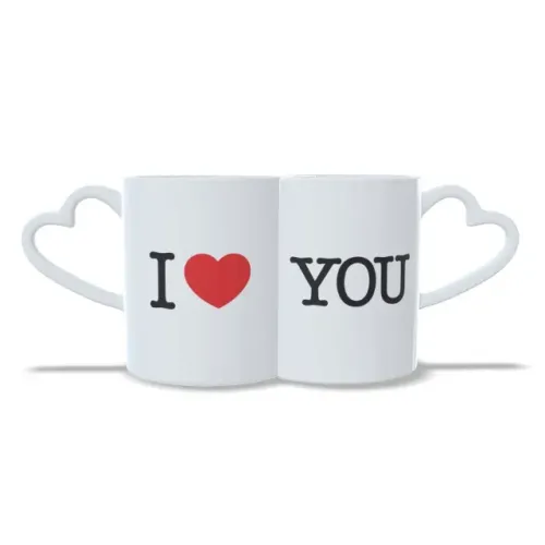 Caneca Alça Coração Dupla Namorados