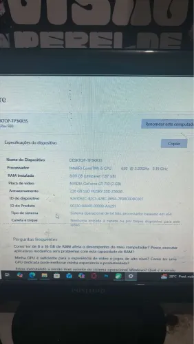 PC Completo Intel Core i5 + SSD + Monitor | Pronto para uso