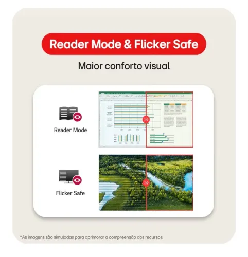 Monitor LG 20" HD+ 75Hz | LED, 2ms, HDMI/VGA, Modo Leitura, Flicker Safe, Black Stabilizer