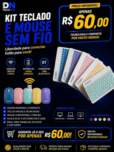 Teclado e mouse sem fio