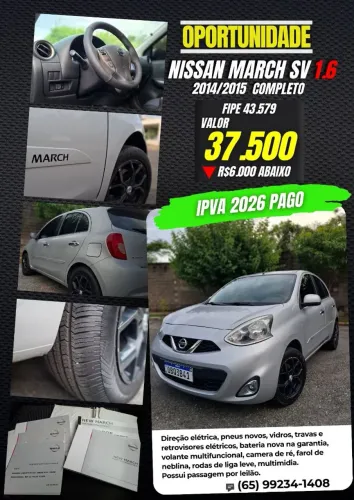 Nissan March SV 1.6 16V Flex Fuel 2015