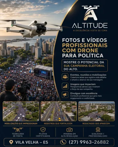 Fotos e vídeos com drone para Campanha Política