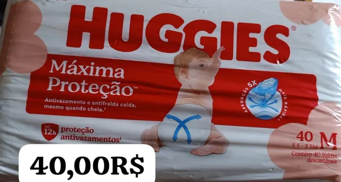 Fraldas descartáveis tamanho M 