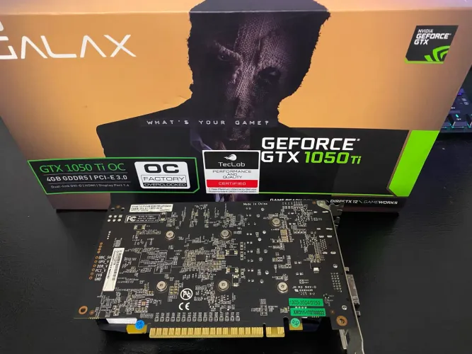 Placa de vídeo GTX 1050 Ti 4GB + Acessórios