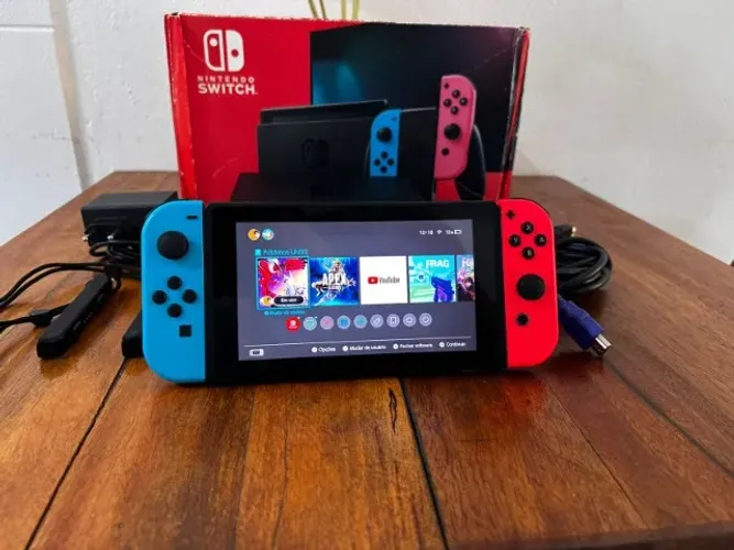 ? Nintendo Switch V2 completo e funcionando perfeitamente!