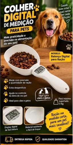 COLHER MEDIDORA DIGITAL PARA RAÇÃO ? MAIS PRECISÃO NA ALIMENTAÇÃO DO SEU PET!