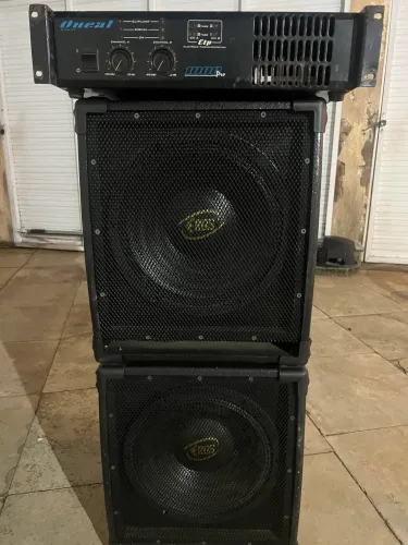 2 Caixas de subgrave 12pol com amplificador