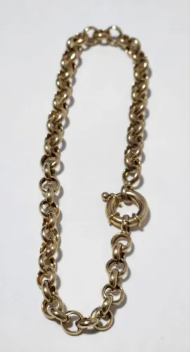 Pulseira elo português de ouro 18k