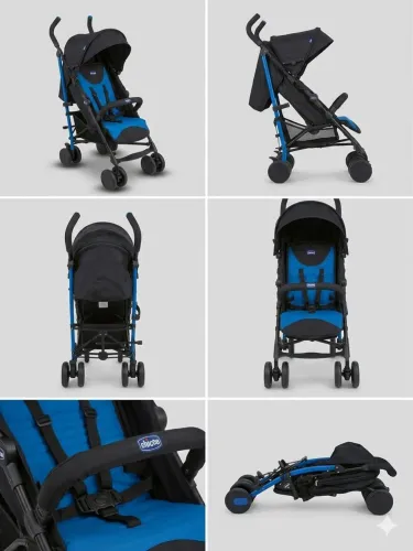Chicco Echo Carrinho de Passeio com Barra de Proteção, Azul (Mr Blue), 0-15 kg