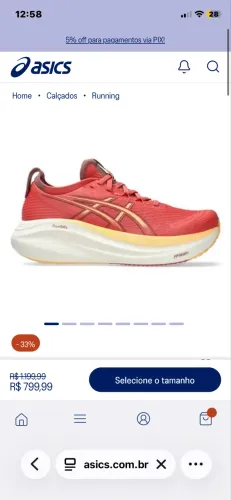 Tênis Asics novablast 5 e tênis Asics Nimbus 27  os dois juntos por 1.100