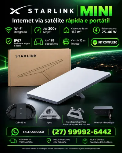 Kit Starlink Mini novo (Lacrado)